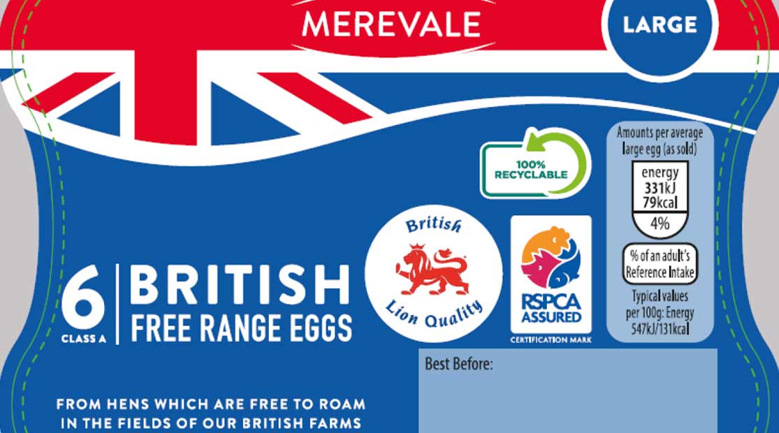 Aldi egg carton displaying the British Lion mark