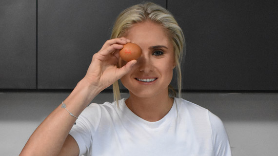 Steph Houghton in the kitchen