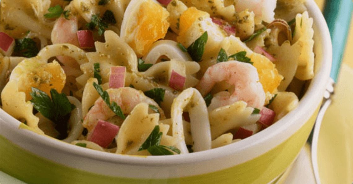 Seafood and egg pasta